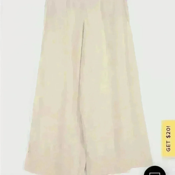 Lulus NWT Tropical Resort Beige Wide-Leg Side Button Pants - Picture 10 of 11